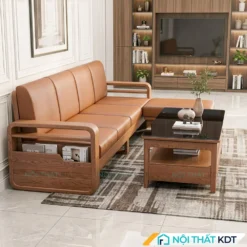 Sofa go tay vin bo goc S178 L4 mau cam nau