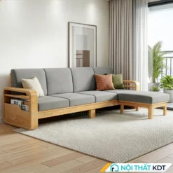 Sofa go tay vin bo goc S178 L4 mau xam