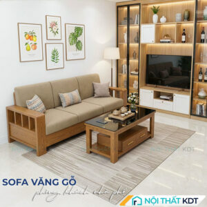 Sofa vang go tay vin vuong S173 V3 mau be