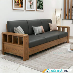 Sofa vang go tay vin vuong S173 V3 mau den