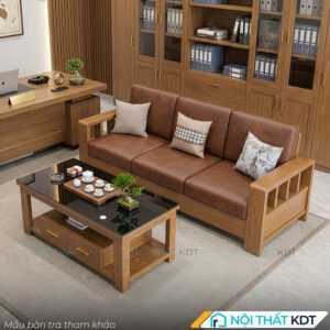 Sofa vang go tay vin vuong S173 V3 mau nau