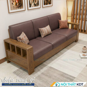 Sofa vang go tay vin vuong S173 V3 mau nau cafe