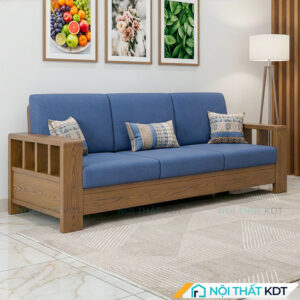 Sofa vang go tay vin vuong S173 V3 mau xanh lam