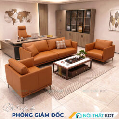 Bo 3 ghe sofa da nho gon phong giam doc