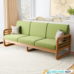 Ghe salon vang go S175 V3 xanh la cay