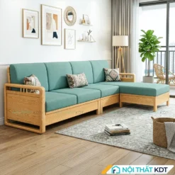 Mau sofa go phong khach S331 L4 mau xanh ngoc