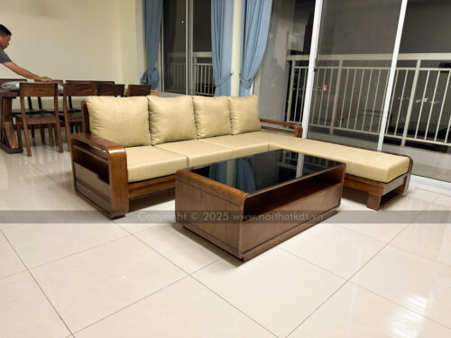 Sofa gỗ góc L đơn giản chắc chắn S178-L photo review