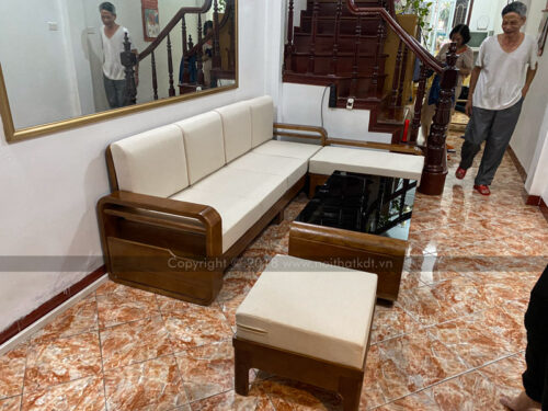Sofa gỗ góc L đơn giản chắc chắn S178-L photo review