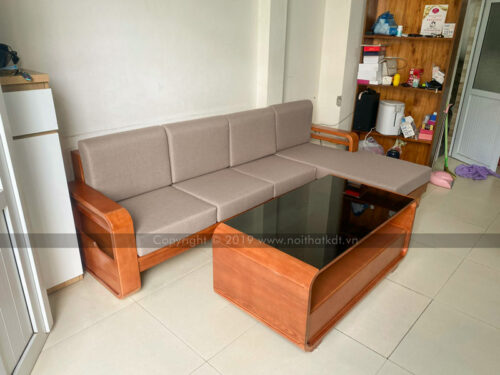 Sofa gỗ góc L đơn giản chắc chắn S178-L photo review