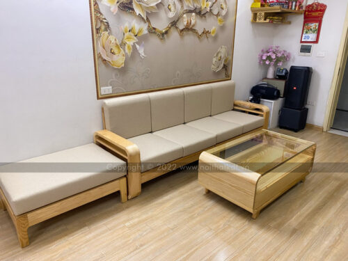 Sofa gỗ góc L đơn giản chắc chắn S178-L photo review