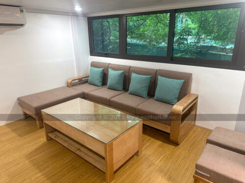 Sofa gỗ góc L đơn giản chắc chắn S178-L photo review