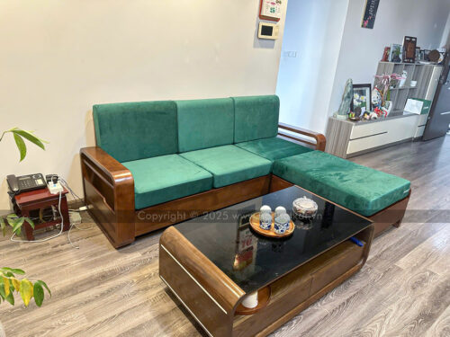 Sofa gỗ góc L đơn giản chắc chắn S178-L photo review