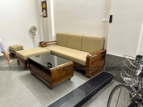 Sofa gỗ góc L đơn giản chắc chắn S178-L photo review
