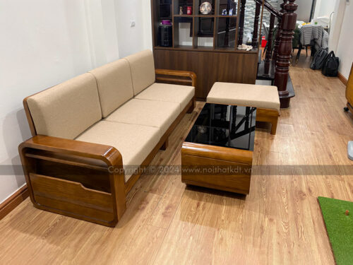 Sofa gỗ góc L đơn giản chắc chắn S178-L photo review