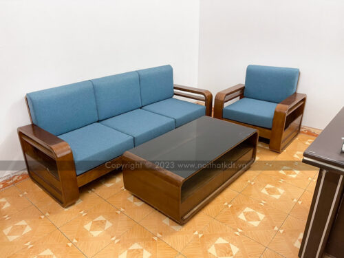 Sofa văng gỗ tự nhiên đệm nỉ S178-V3 photo review