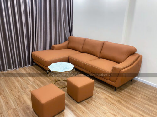 Bộ sofa da đệm lò xo êm ái S226 photo review