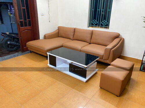 Bộ sofa da đệm lò xo êm ái S226 photo review