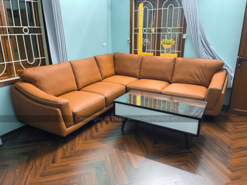 Bộ sofa da đệm lò xo êm ái S226 photo review