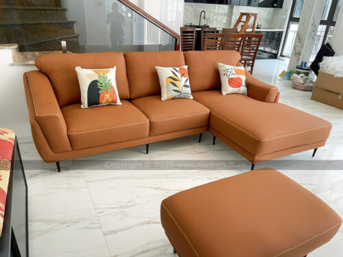 Bộ sofa da đệm lò xo êm ái S226 photo review