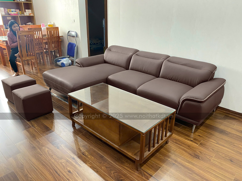 Sofa da phòng khách sang trọng S227 photo review