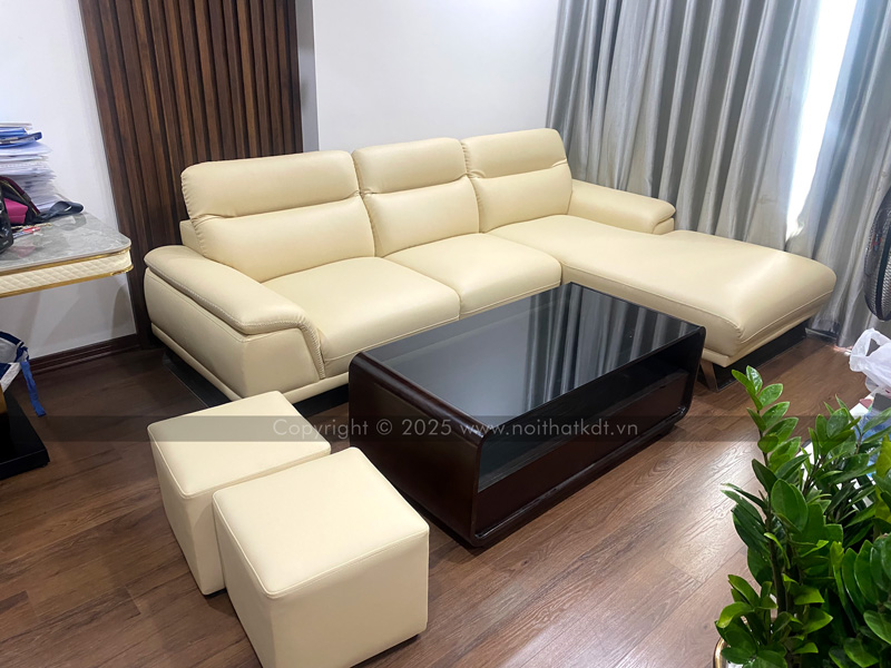 Sofa da phòng khách sang trọng S227 photo review