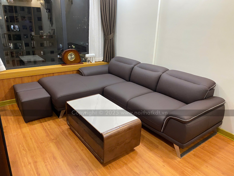 Sofa da phòng khách sang trọng S227 photo review