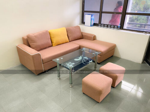 Bộ sofa nỉ phòng khách góc L 3 chỗ ngồi mã S23A photo review