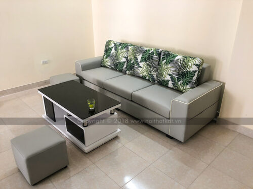 Bộ sofa nỉ phòng khách góc L 3 chỗ ngồi mã S23A photo review