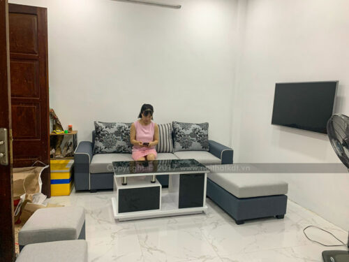 Bộ sofa nỉ phòng khách góc L 3 chỗ ngồi mã S23A photo review