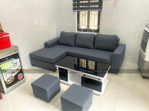 Bộ sofa nỉ phòng khách góc L 3 chỗ ngồi mã S23A photo review