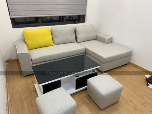 Bộ sofa nỉ phòng khách góc L 3 chỗ ngồi mã S23A photo review