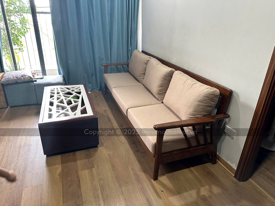 Ghế sofa văng gỗ tay vịn nhỏ gọn S260-V photo review