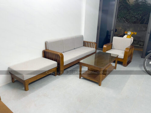 Ghế sofa gỗ góc L nan dọc S274-L photo review