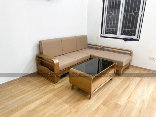 Sofa gỗ góc L đơn giản chắc chắn S178-L photo review
