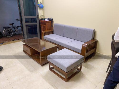 Ghế sofa gỗ góc L nan dọc S274-L photo review