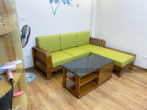 Ghế sofa gỗ góc L nan dọc S274-L photo review