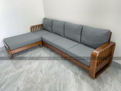 Ghế sofa gỗ góc L nan dọc S274-L photo review