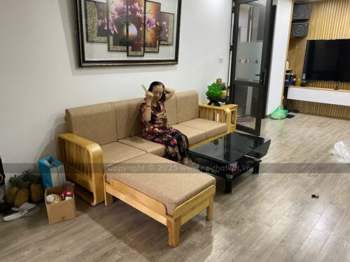 Ghế sofa gỗ góc L nan dọc S274-L photo review