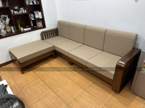 Ghế sofa gỗ góc L nan dọc S274-L photo review