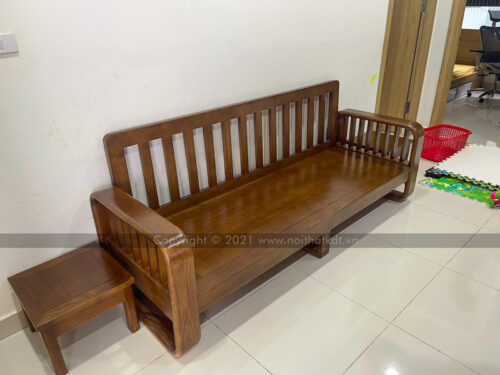 Sofa văng gỗ sồi nan gỗ đứng S274-V photo review