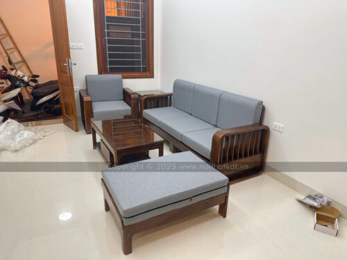Ghế sofa gỗ góc L nan dọc S274-L photo review