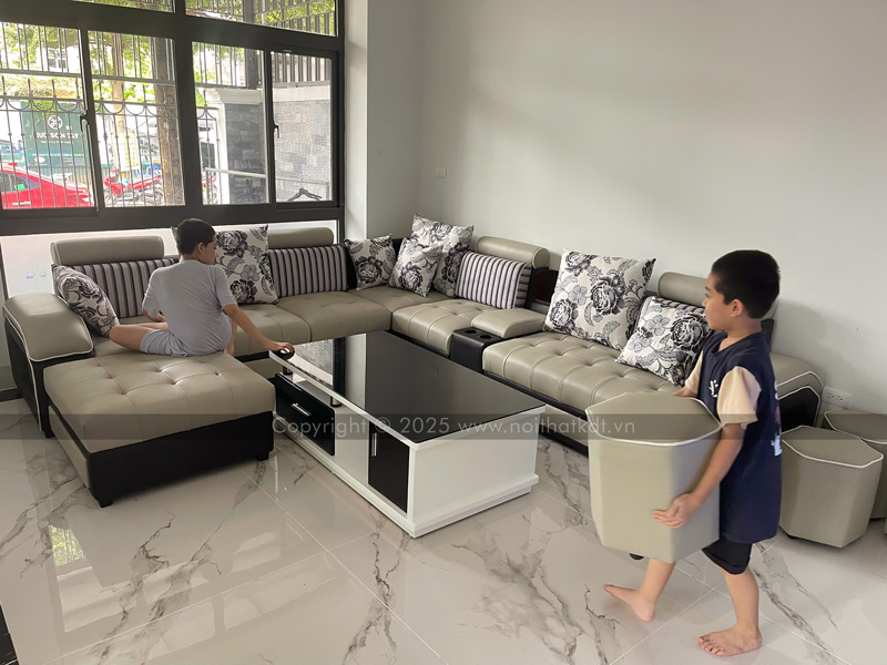 Bộ ghế sofa phòng khách vải nỉ cao cấp chữ U mã S29U photo review