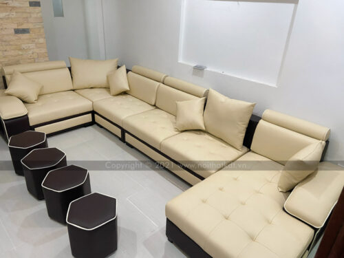Bộ ghế sofa phòng khách vải nỉ cao cấp chữ U mã S29U photo review