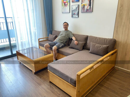 Mẫu sofa gỗ đẹp cho phòng khách S331-L photo review