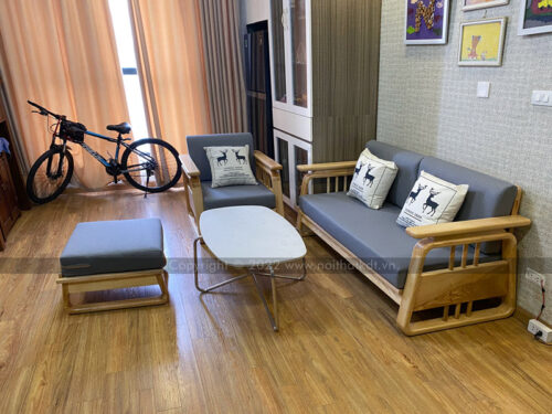 Sofa gỗ Indochine chân nghiêng 3 chỗ ngồi S370-L3 photo review