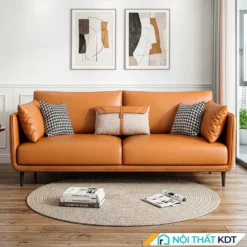Sofa da 2 chỗ ngồi S121 màu cam