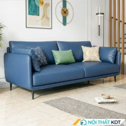Sofa da 2 chỗ ngồi S121 màu xanh lam