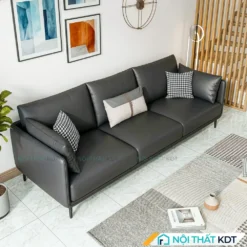 Sofa da 3 chỗ ngồi S121 màu đen