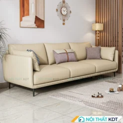 Sofa da 3 chỗ ngồi S121 màu kem