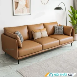 Sofa da 3 chỗ ngồi S121 màu nâu